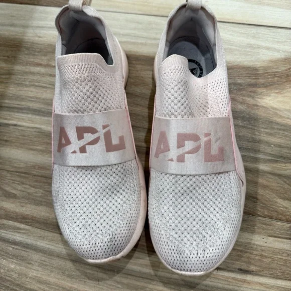 APL Women's Light Pink and White Slip-On Sneakers - Picture 2 of 6